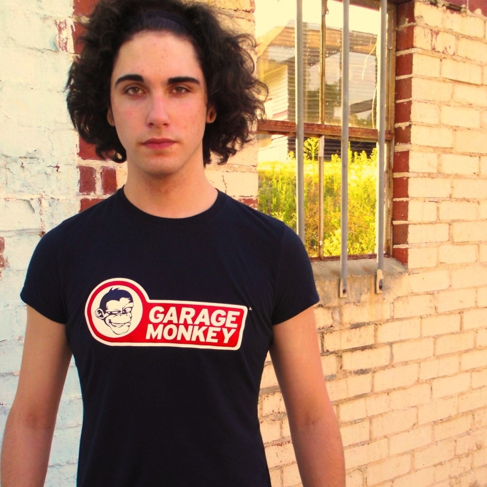 GARAGE MONKEY Black Size M 100% Cotton T-Shirt